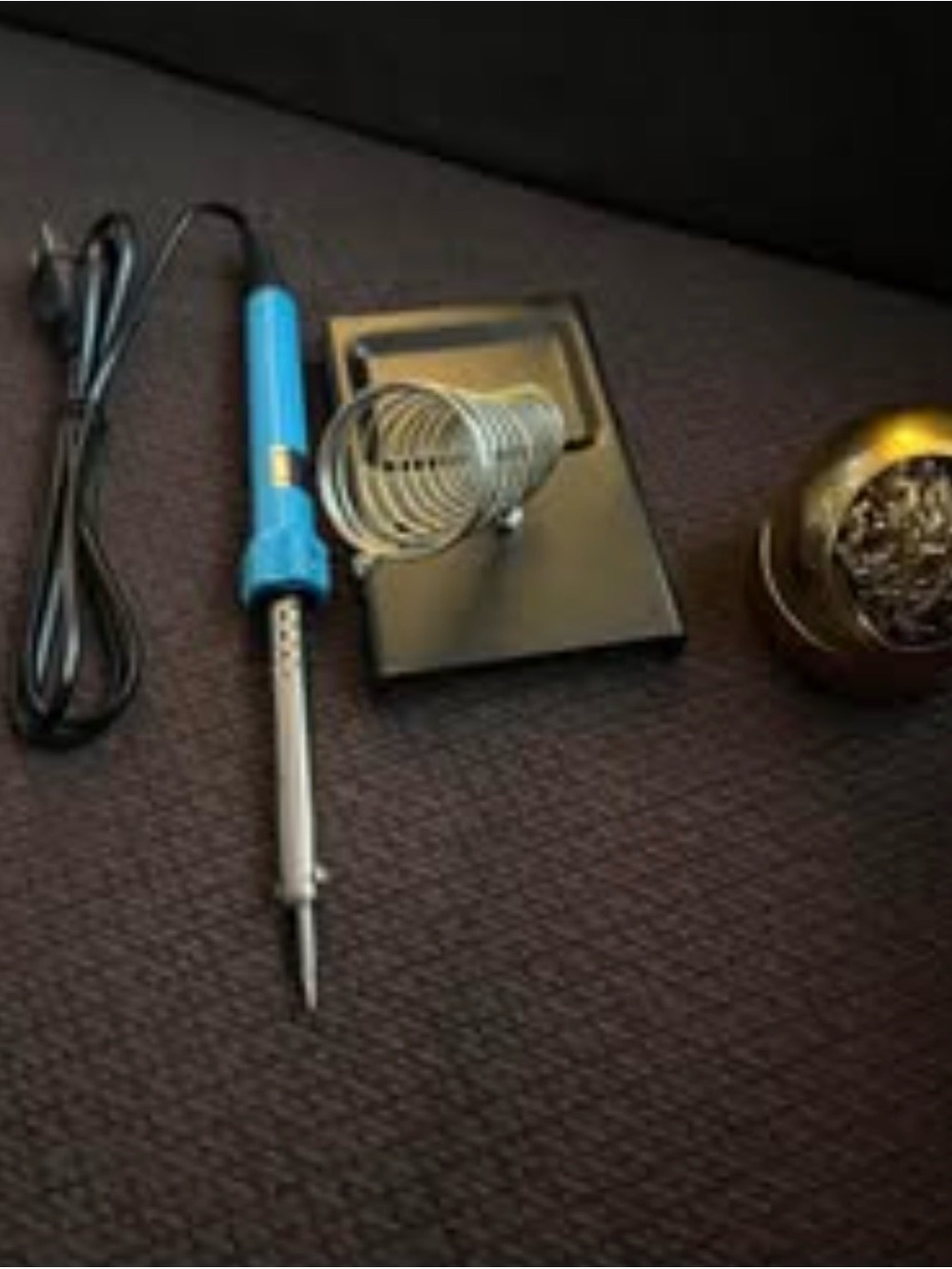 Blue Soldering Iron Kit with Stand and Sponge